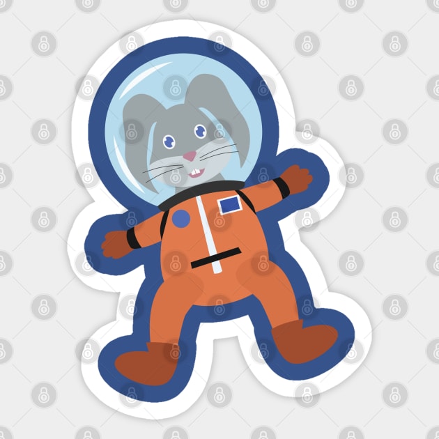 Rabbit in space suit Sticker by holidaystore